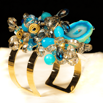 Mermaid Bracelet in Blue Agate and Crystals: A Symphony of Oceanic Elegance