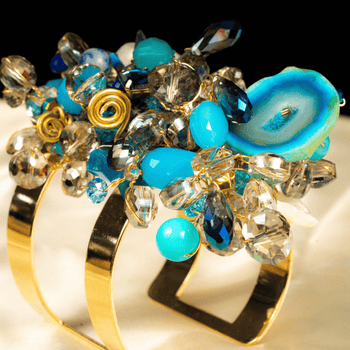 Mermaid Bracelet in Blue Agate and Crystals: A Symphony of Oceanic Elegance