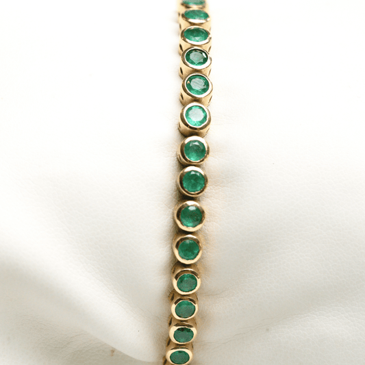 Infinity Bracelet with Colombian Emeralds by Viviana Puello