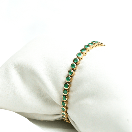 Infinity Bracelet with Colombian Emeralds by Viviana Puello