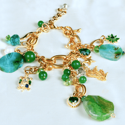 Ocean Echo Bracelet in Green Agate and Jade: Baru's Serenity Whisper